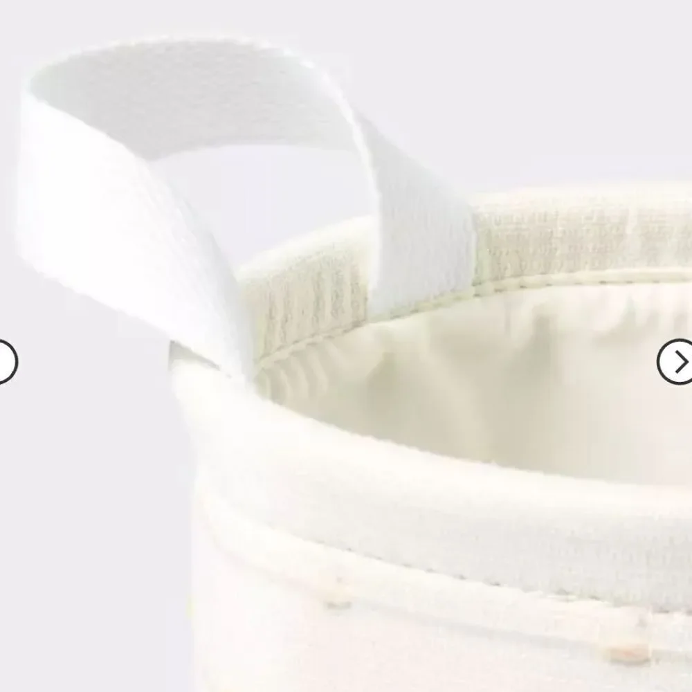 Small Round Bin with Slub Stitching - Cream - Cloud Island